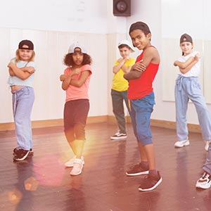 beginner level hip hop class showing off their personalities and style