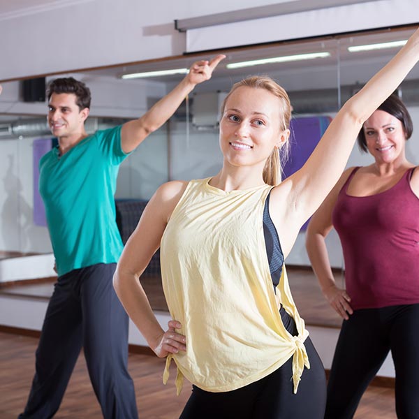 adult males and females in a cardio dance class at LA Dance Academy