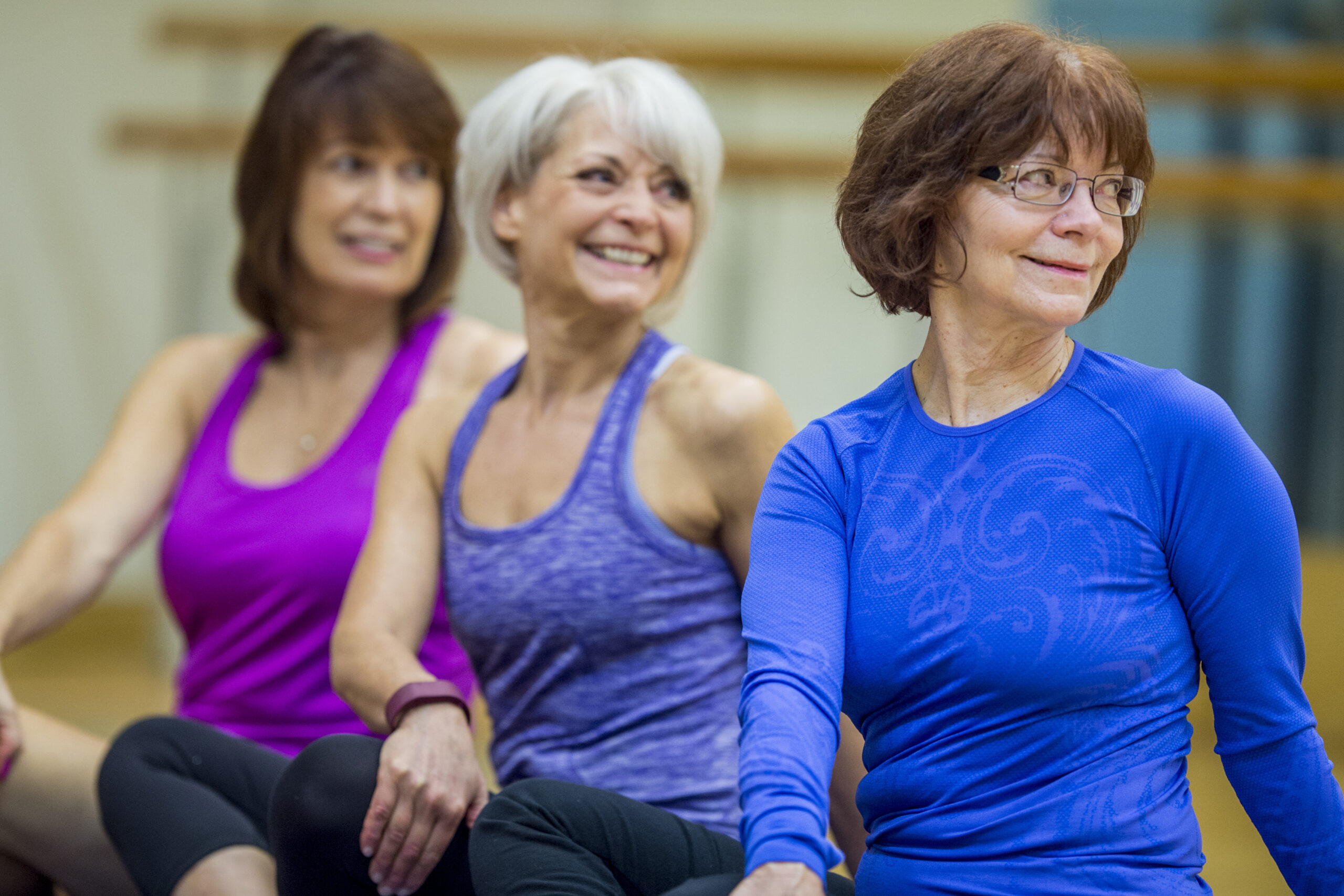 adult jazz class smiling while their learn more jazz steps