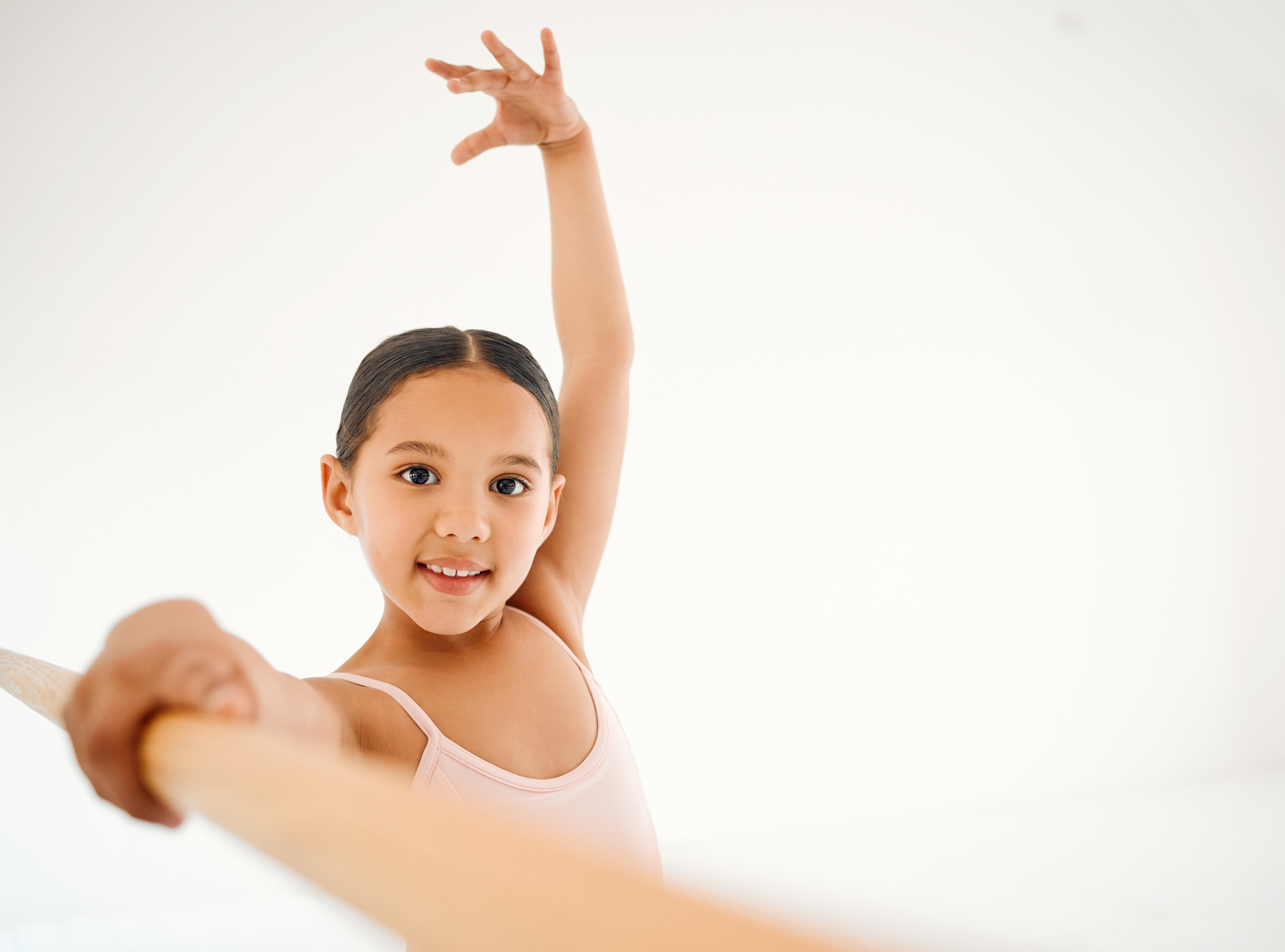 student from LA Dance Academy at the barre in ballet class