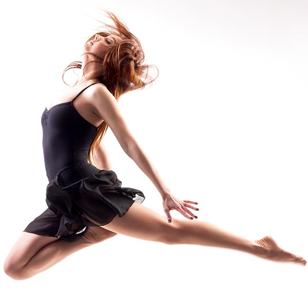 lyrical dancer working on her leaps and embodying the music with her dancing