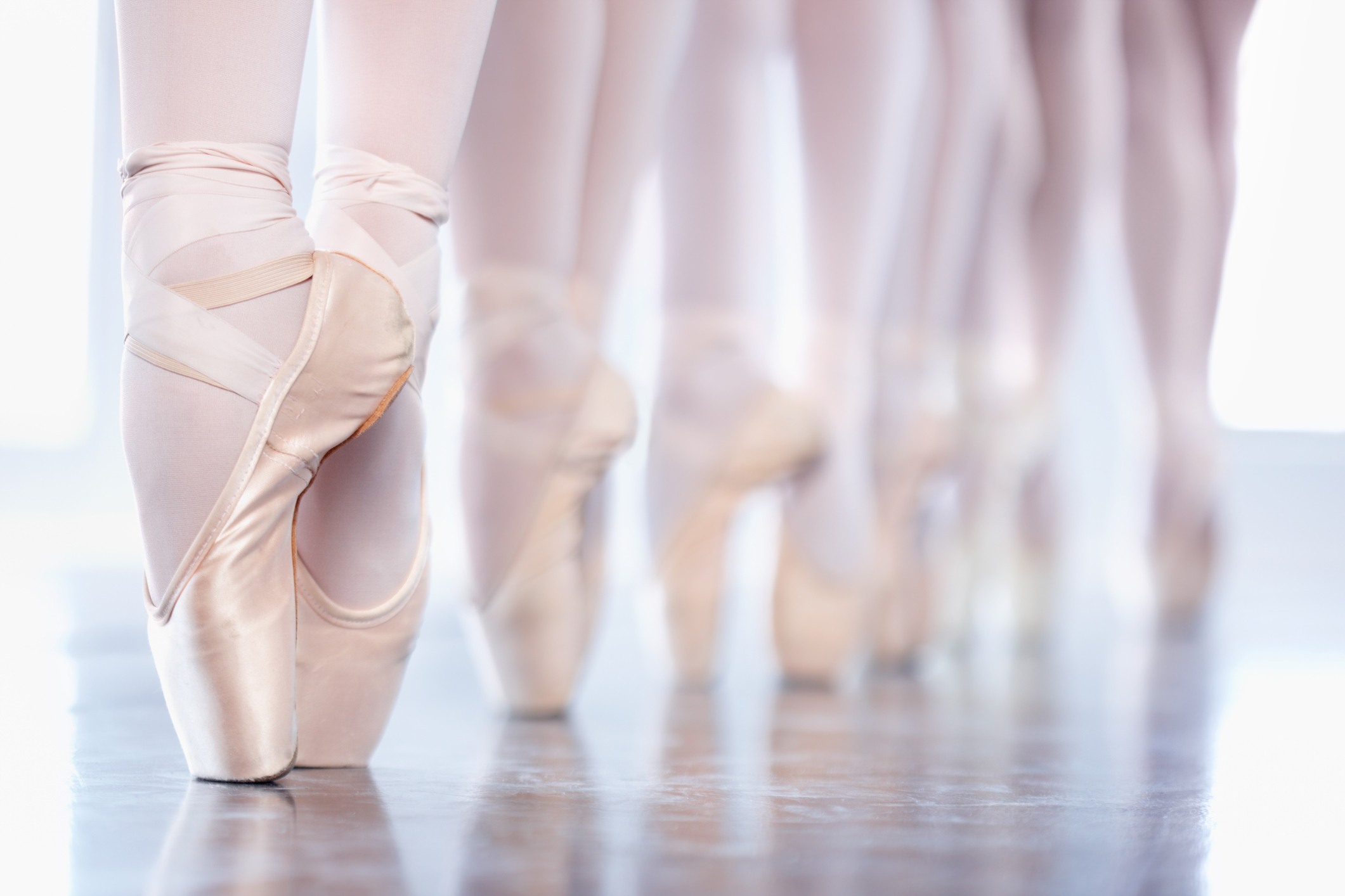 pointe dancers in fifth releve at LA Dance Academy