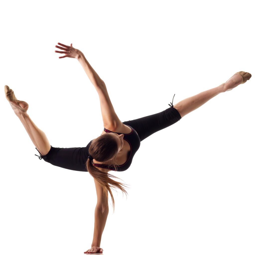 lyrical-leap advanced lyrical dancer doing floorwork in class during an intensive at LA Dance Academy