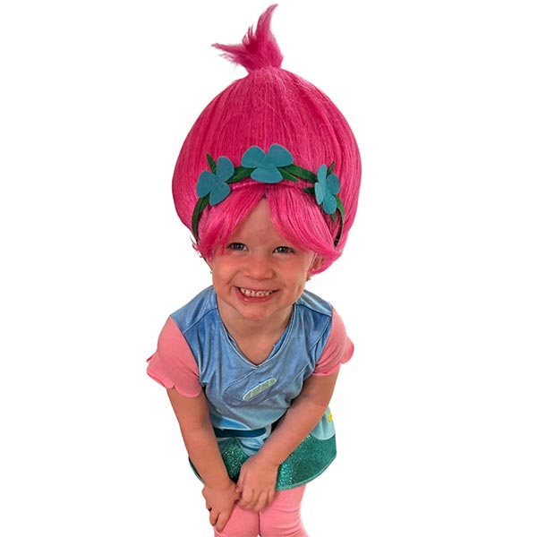 young girl dressed as Poppy during a Trolls Camp at LA Dance