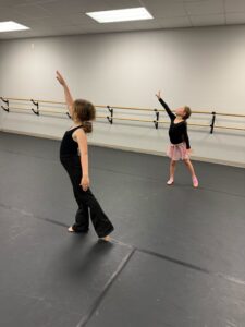 Ballet I Ballet I arabesque center floor.