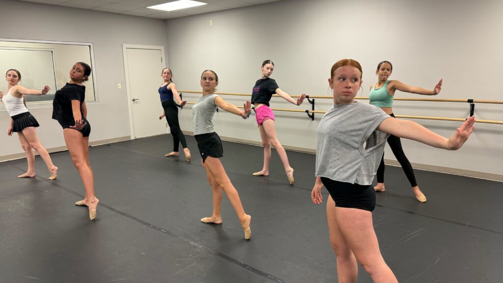 Lyrical II Intermediate Lyrical students working on their choreography