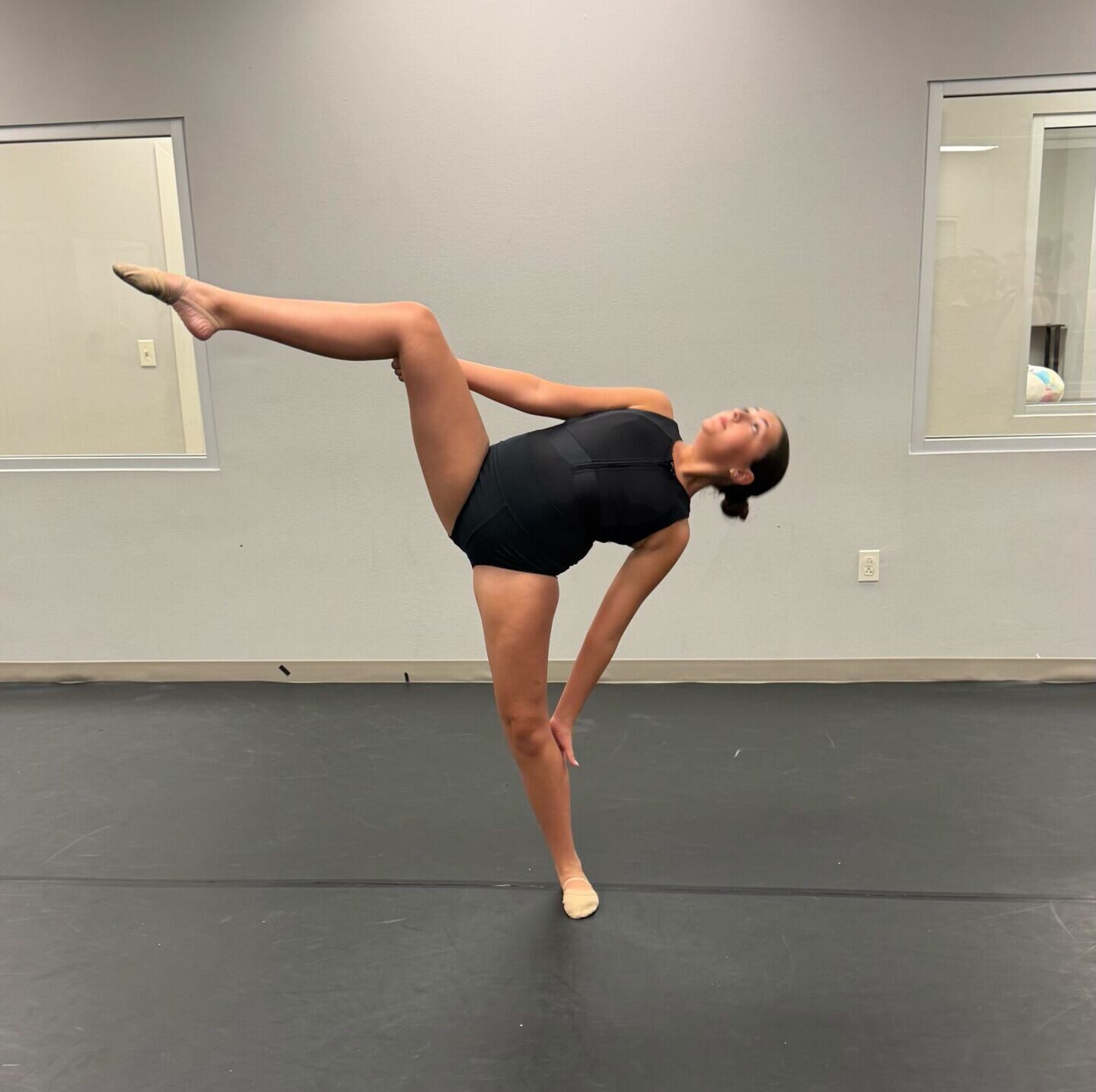 Student of La Dance Academy working on her lyrical technique